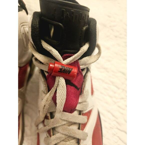 Bold Red And White Air Jordan 6 Retro "Carmine" Shoes 2020 Youth Size 7Y (W 8.5) - Picture 11 of 12
